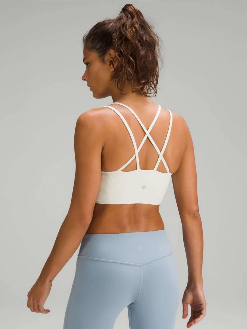 NWOT Lululemon Like a Cloud Ribbed Longline Bra Light Support B/C Cup - Bone